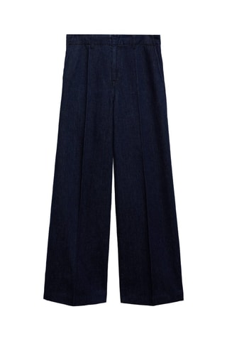 Pantalon denim wideleg - Bleu