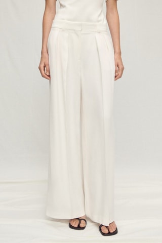 Pantalon costume lyocell à pinces - Ecru