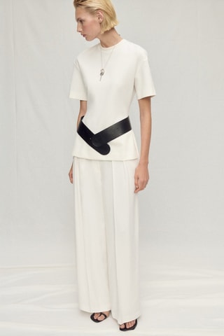 Pantalon costume lyocell à pinces - Ecru