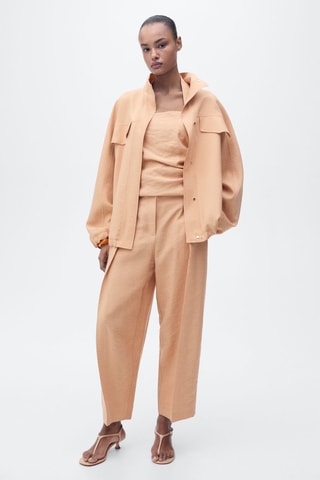 Pantalon Lyocell droit à pinces - Nude