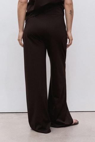 Pantalon wide leg prémaman - Chocolat