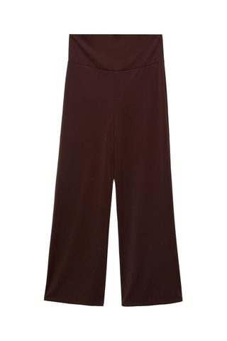 Pantalon wide leg prémaman - Chocolat