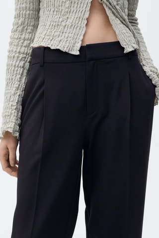 Pantalon droit pinces - Bleu marine