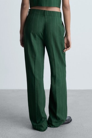 Pantalon Lyocell rayures - Vert