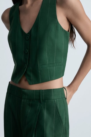 Pantalon Lyocell rayures - Vert