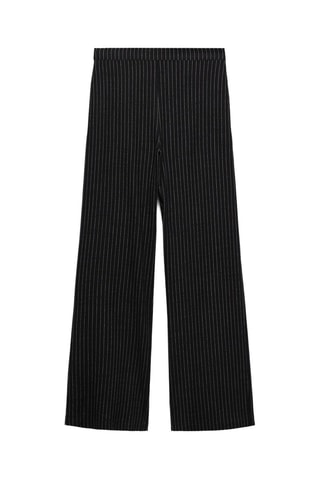 Pantalon droit à rayures - Noir