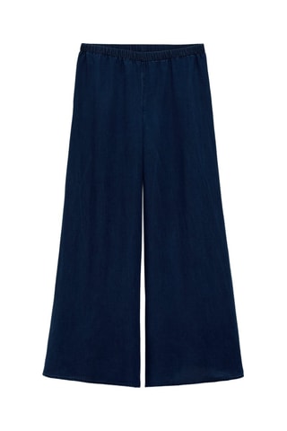 Pantalon lyocell palazzo grossesse - Bleu marine