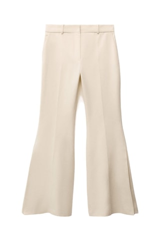 Pantalon de costume évasé en lin mélangé - Ecru