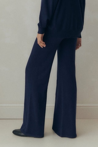 Pantalon de grossesse maille wideleg - Bleu marine