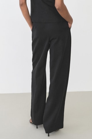 Rechte Lyocell Pantalon - Zwart