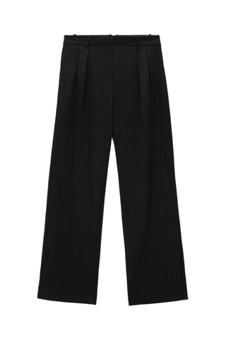 Rechte Lyocell Pantalon - Zwart