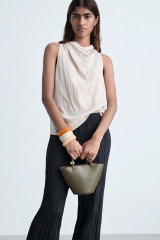 Pantalon droit plissé - Bleu