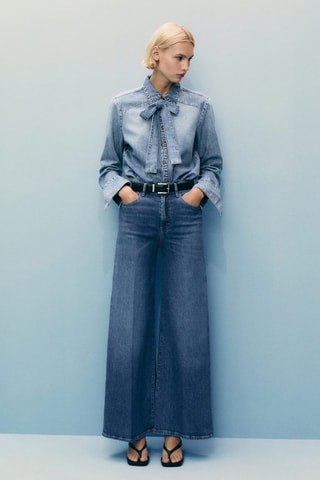 Jeans met wide legs - Blauw