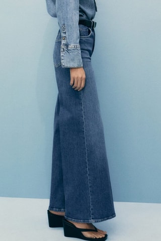 Jeans met wide legs - Blauw