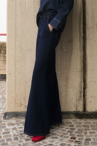 Jeans met wide legs - Blauw