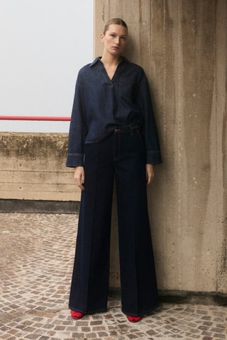 Jeans met wide legs - Blauw