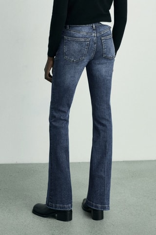 Jeans flare taille basse - Bleu foncé