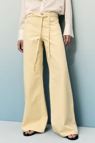 Jean wideleg taille basse ceinture - Blanc