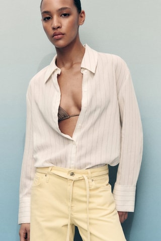 Jean wideleg taille basse ceinture - Blanc