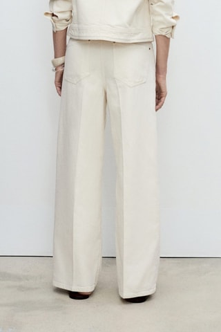 Jean wideleg ceinture - Ecru