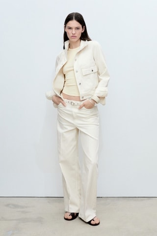 Jean wideleg ceinture - Ecru