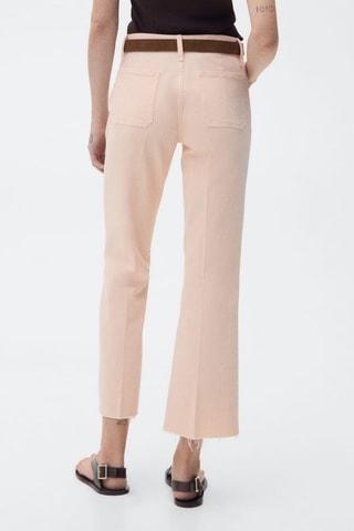 Jean flare crop poches - Rose