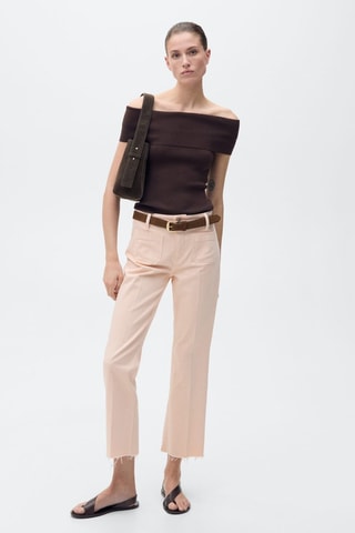 Jean flare crop poches - Rose