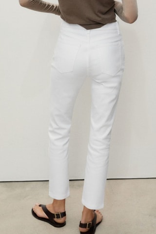 Jean Claudia slim crop - Blanc