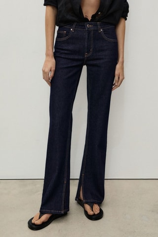 Jean flare fentes rinse wash - Bleu