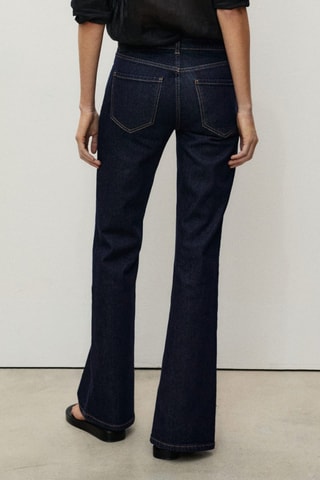 Jean flare fentes rinse wash - Bleu