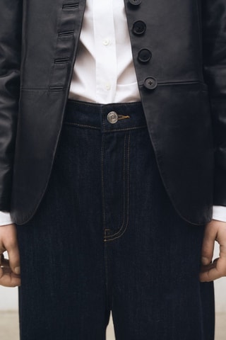 Jean wideleg taille basse rinse wash - Bleu