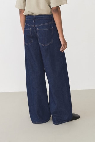 Jean wideleg taille basse ceinture - Bleu