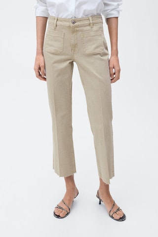 Jean flare crop poches - Vert