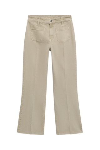 Jean flare crop poches - Vert