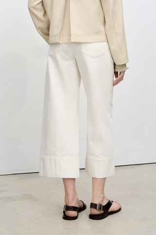 Jean wideleg crop coutures - Ecru