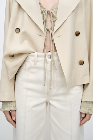 Jean wideleg crop coutures - Ecru