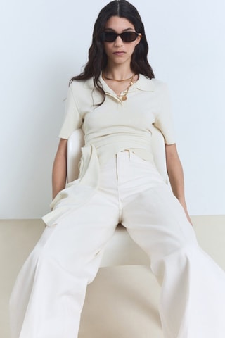 Jean wideleg taille haute - Blanc