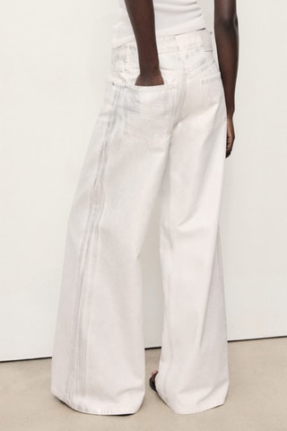 Jean wideleg finition métallisée - Argenté