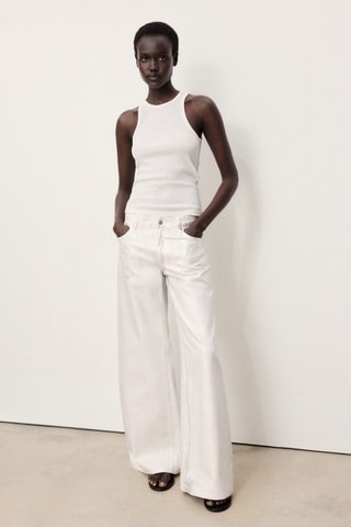 Jean wideleg finition métallisée - Argenté