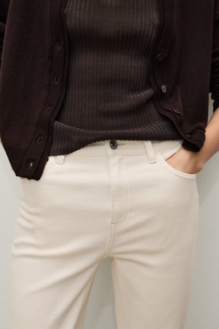 Jean Newmom confort taille haute - Ecru