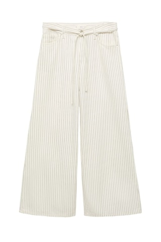 Jean wideleg rayures taille basse ceinture - Ecru