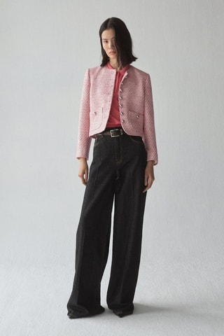 Veste tweed cintréeVeste tweed cintrée - Rose