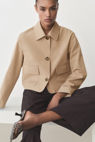 Veste en coton poches - Kaki