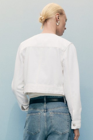 Veste en jean crop - Blanc