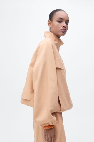 Veste lyocell oversize poches - Nude