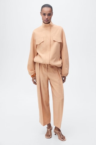 Veste lyocell oversize poches - Nude