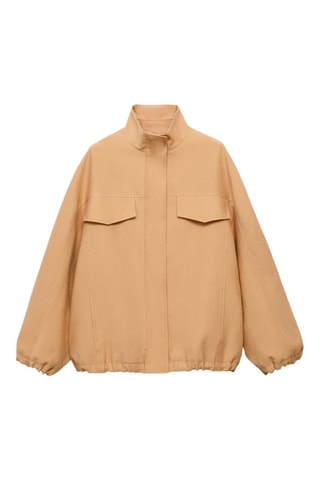 Veste lyocell oversize poches - Nude