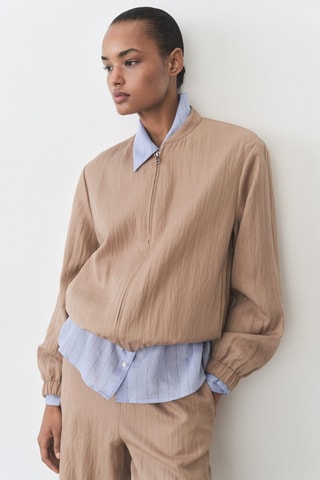 Veste bomber en lyocell - Marron