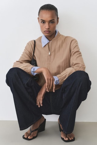 Veste bomber en lyocell - Marron