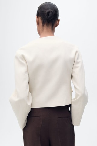 Veste en lin mélangé avec boutons - Gris clair